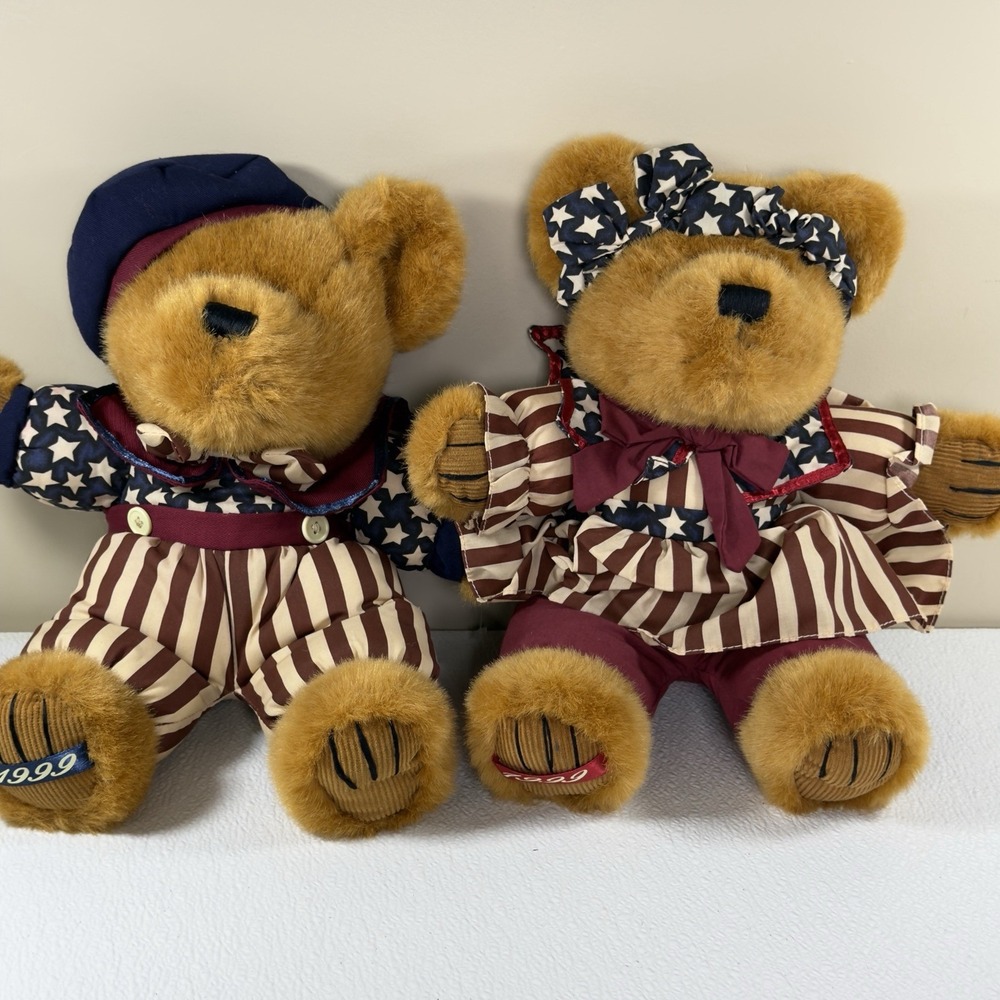 Dan Dee Bears Patriotic Plushie‎ 1999, Fourth Of July USA Flag Colors